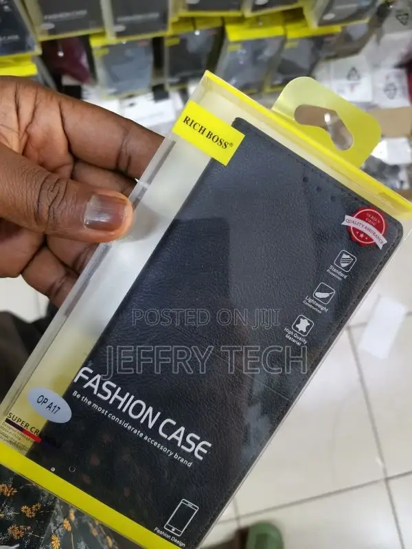 Flip Cover for Oppo A17|Vegan |PU Leather |Foldable Stand 