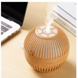 200ml Wood Grain Round Shape Air Humidifier USB
