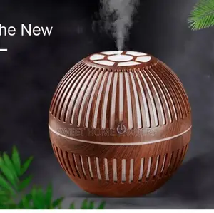 200ml Wood Grain Round Shape Air Humidifier USB 