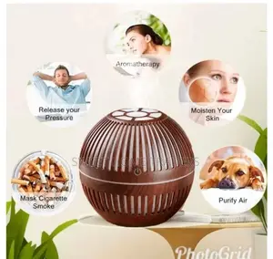 200ml Wood Grain Round Shape Air Humidifier