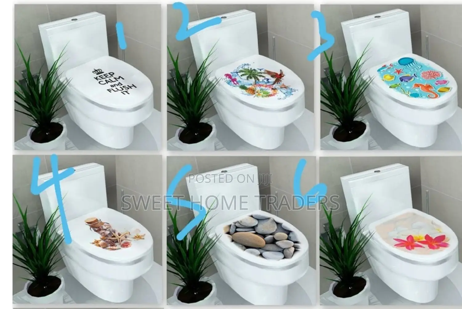 *Creative 3D Toilet Seat Decals Removable Waterproof , -