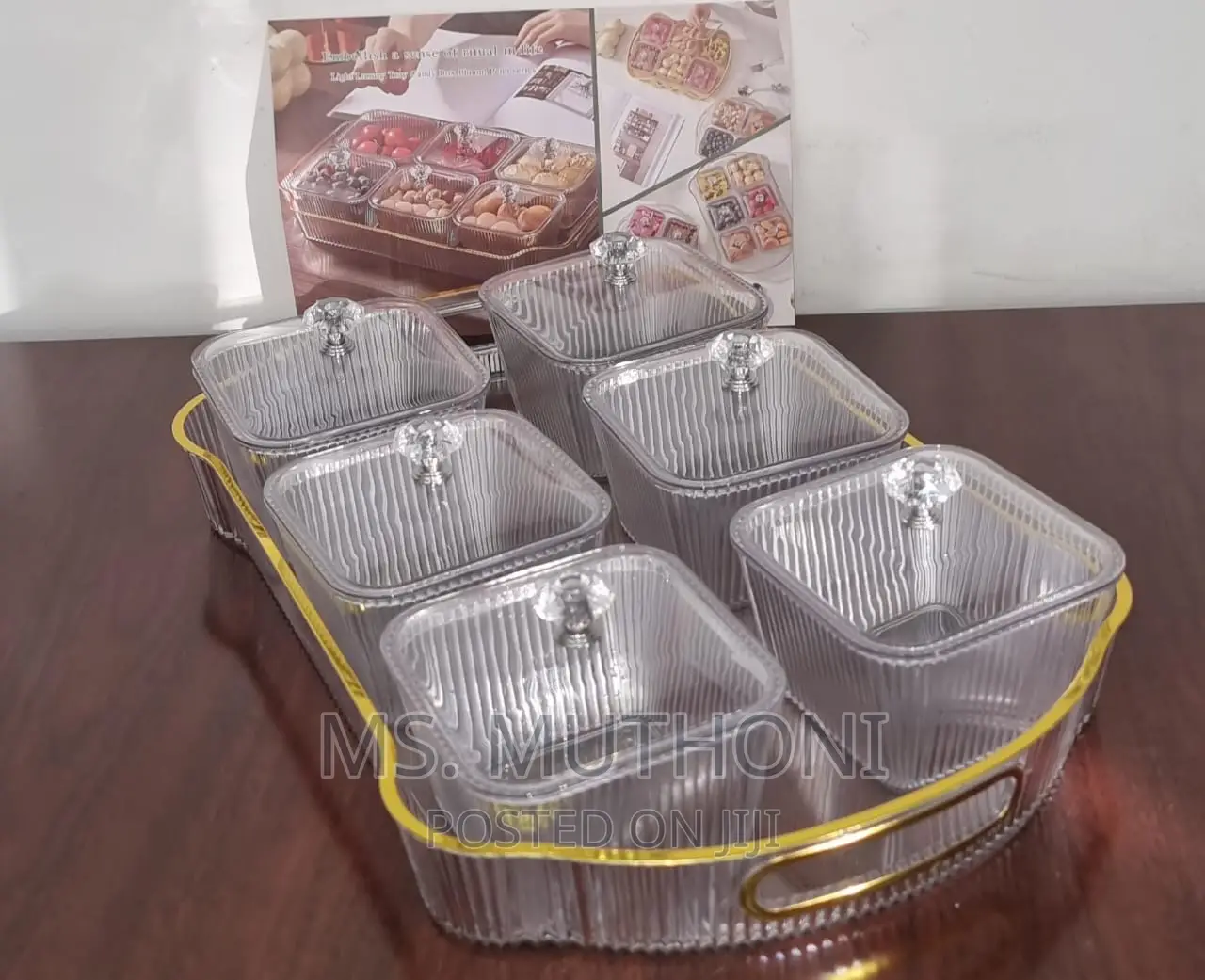 40x25cm Acrylic Tray + 6pcs 420ml Candy Boxes