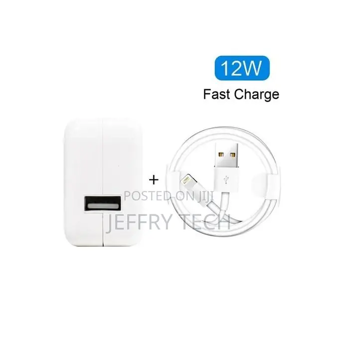 12W USB Charger + USB to 8 Pin Data Cable for iPad
