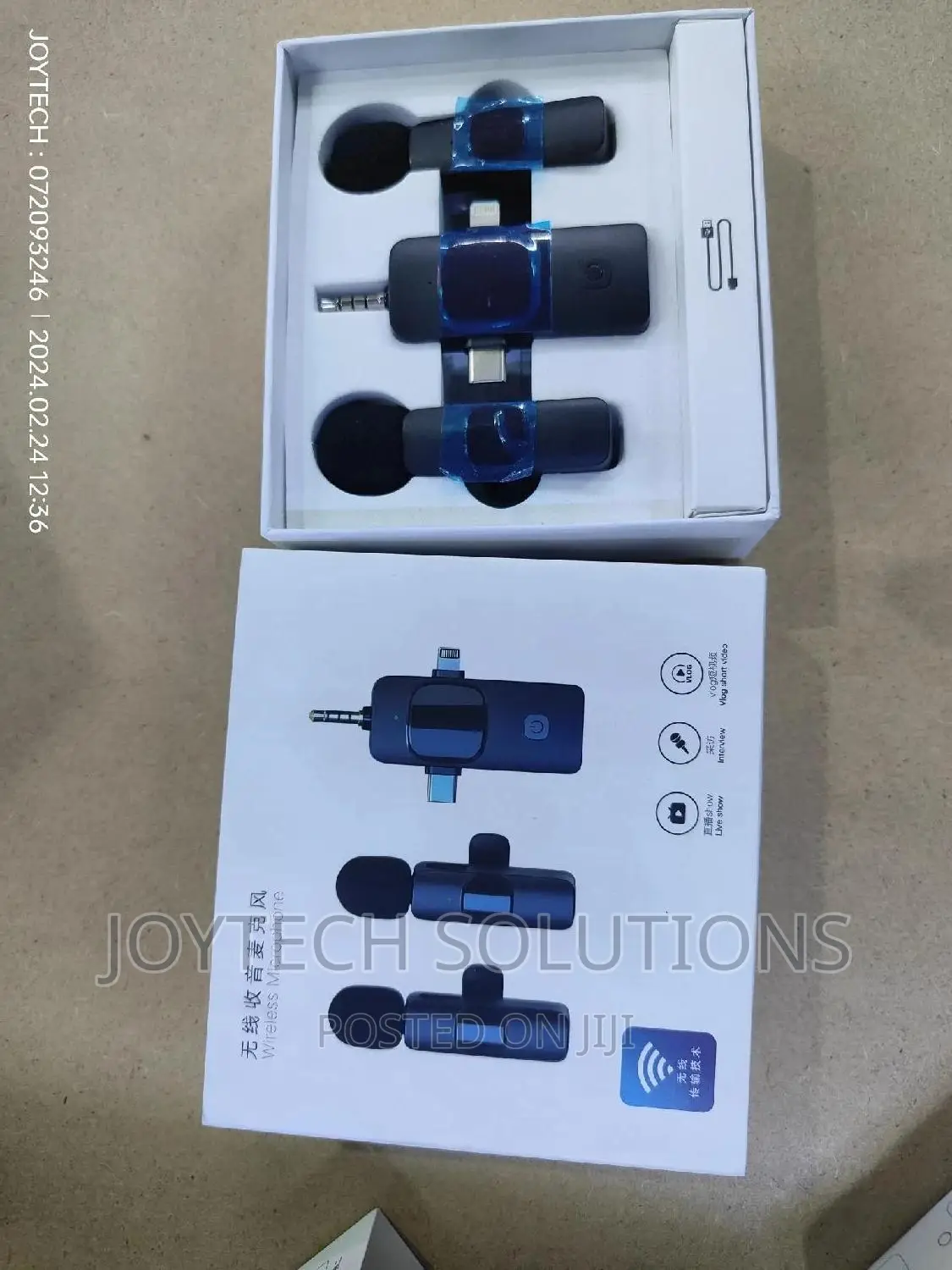 Wireless Lavalier Lapel Collar Microphone. iPhone, Type C