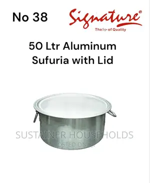 *50 LTR (No.38) Aluminum Sufuria With Lid and Handles*