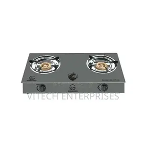Eurochef EK-B002C Glass Gas Stove, 2 Burners Gas Cooker,