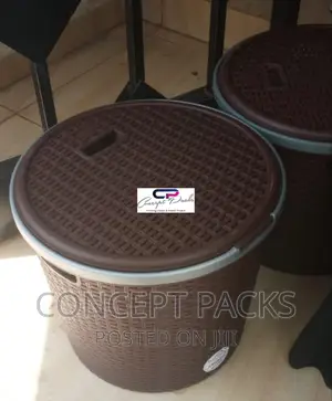 Brown Laundry Baskets.