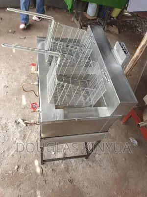 Stainless Steel Commercial Double Deep Fryer (Gas).