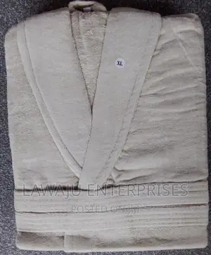 Beige Unisex Cotton Bathrobe