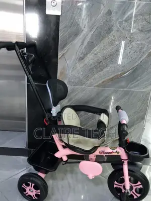 Tricycle With Protective Side Bars Push Handle