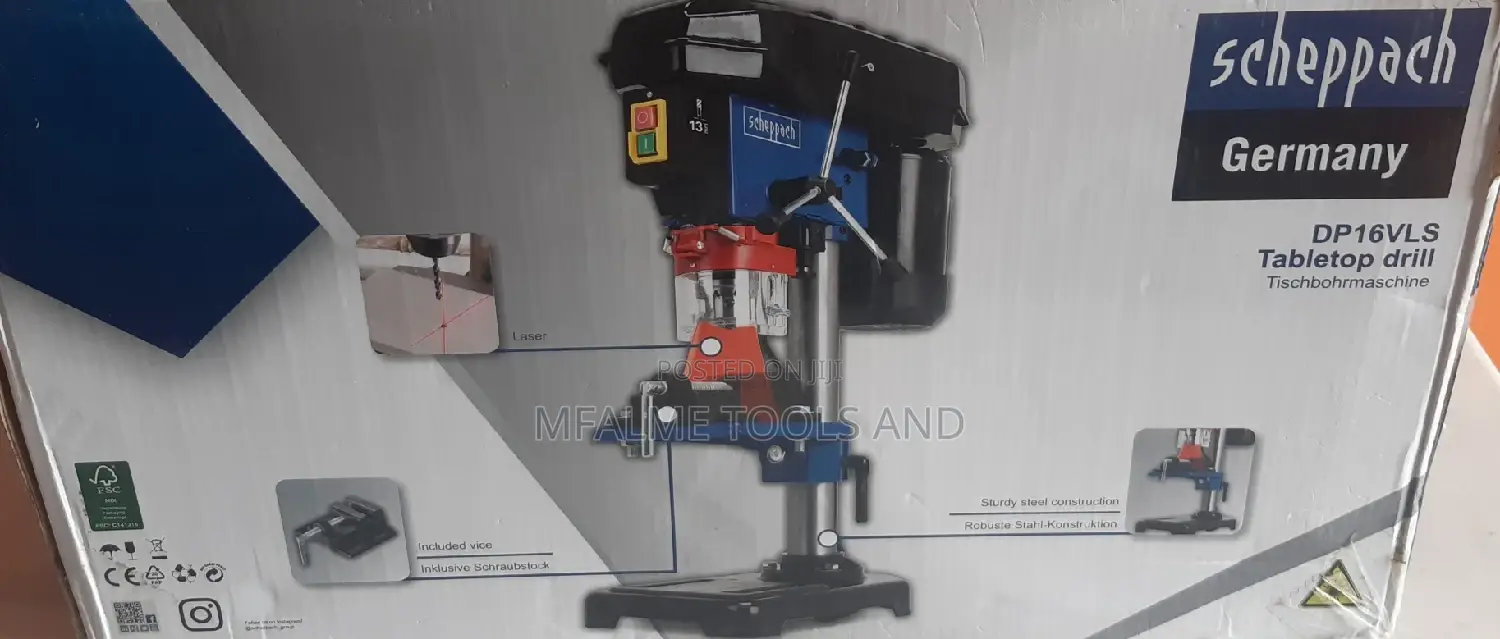 Drill Press Bench Scheppach 500W 13mm Chuck Laser Guide