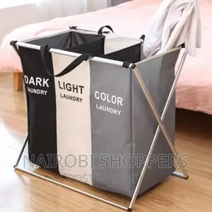 Foldable Dirty Laundry Basket 3 Grid Waterproof
