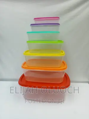 7pcs Multicoloured Plastic Storage Containers