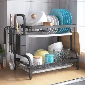 High Quality Heavy Duty 2tier Dish Rack With Cutlery Holder