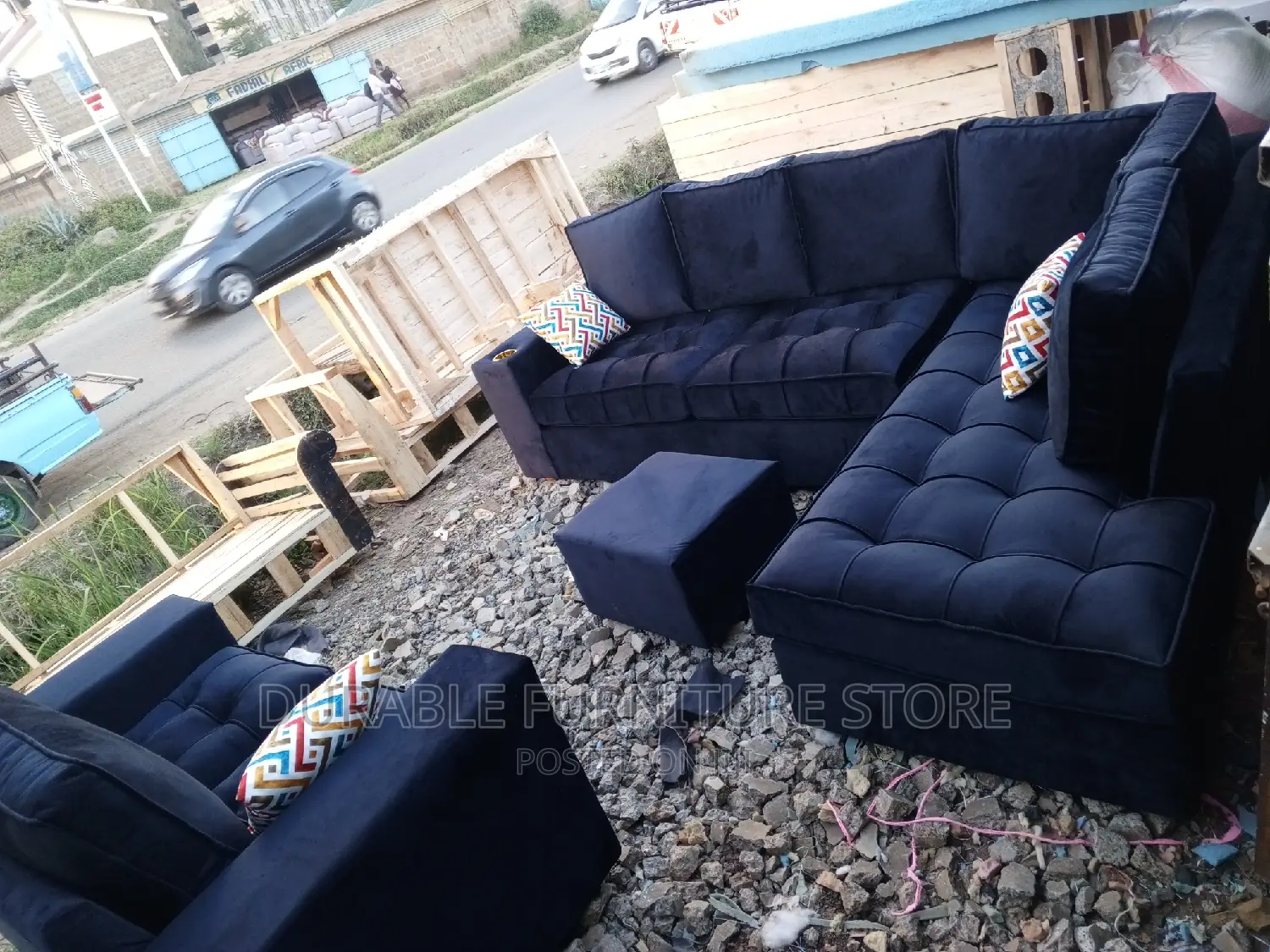 7 Seater Sofa Black