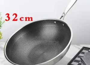 32cm Stainless Steel Honey Comb Wok Pan