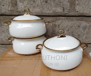 *3pcs 3ltr Gold Finishing Ceramic Serving Bolws