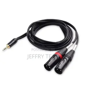 3.5mm 1/8" TRS Male to Dual XLR Male Stereo Splitter Audio C