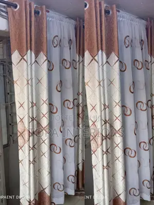 Brown Themed Window Curtains for Home Decoration