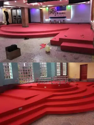 Beautiful Luxurious Red Church Altar Carpets Installation Countrywide