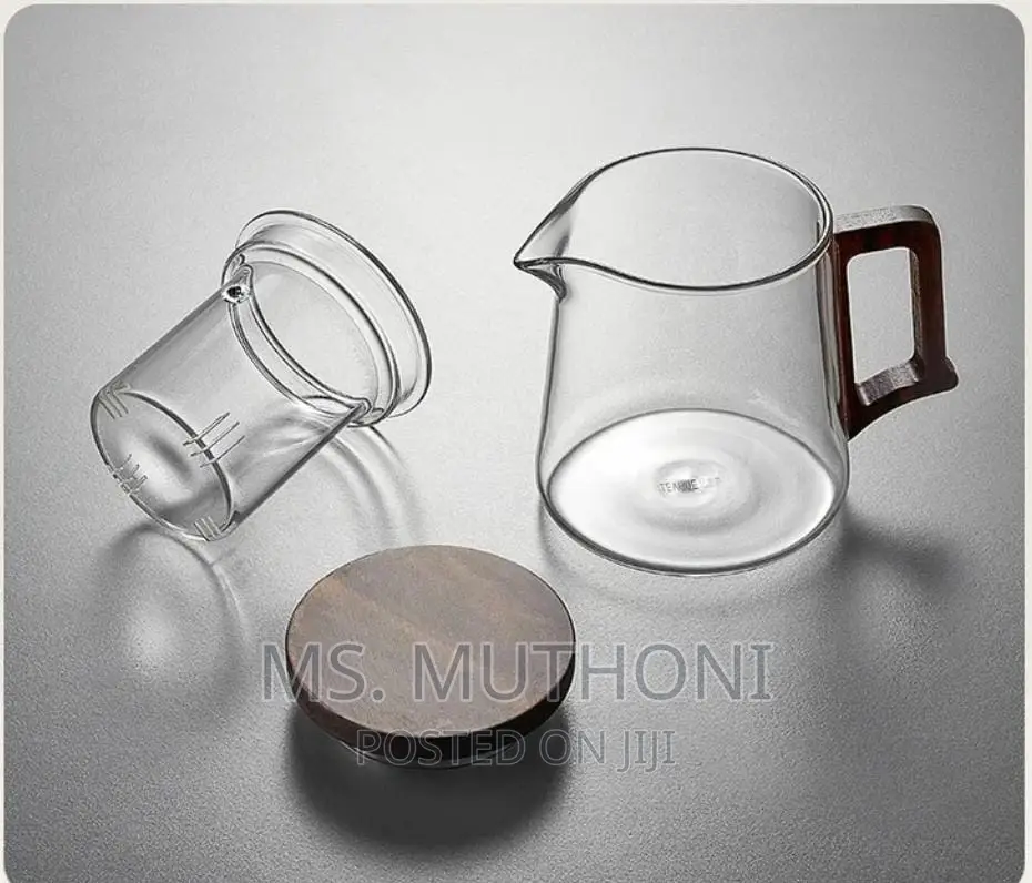 550 Ml High Borosilicate Teapot With Walnut Handle*