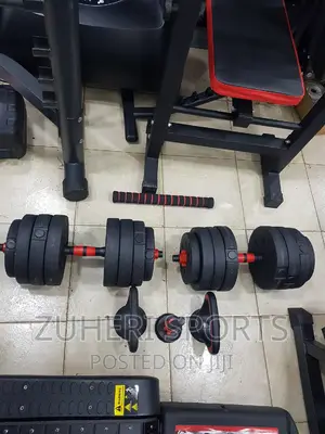 30kg Adjustable Dumbbell Barbell Kettlebell Set Home Workout