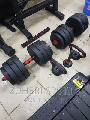 40kg Adjustable Dumbbell Barbell Kettlebell Pushup Stand Set