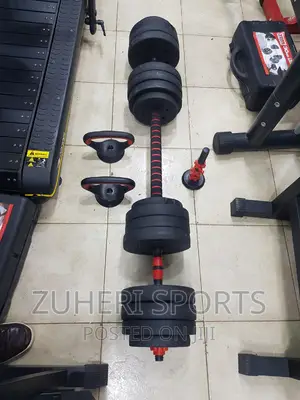 30kg Adjustable Dumbbell Barbell Kettlebell Set