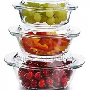 Signature 3pcs Glass Casserole Set With Lids