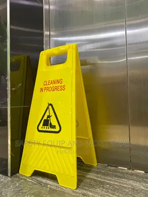 Cleaning Caution Boards Made Of Plastic