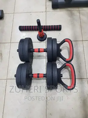 15kg Adjustable Dumbbell Barbell Kettlebell Set Pushup Stand