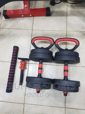 15kg Adjustable Dumbbell Kettlebell Barbell Pushup Stand Set