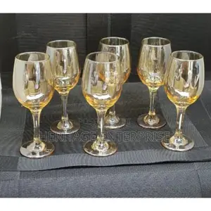 Wine Glass 6pc Long Merrina Golden Wine Glass