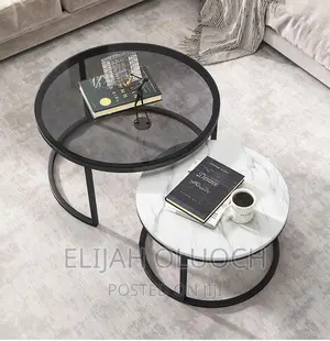 Nesting Table With Golden Stand