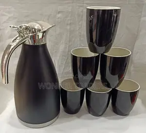 6 PCS Mugs + 1 Pc Black Flask of 2 Litres Capacity*