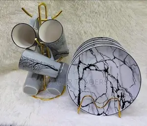 *Beautiful 6 PCS Ceramic Plates +6 Mugs