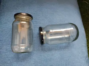 A Set Of 24 Glass Jars 500g With Metallic Black Lids
