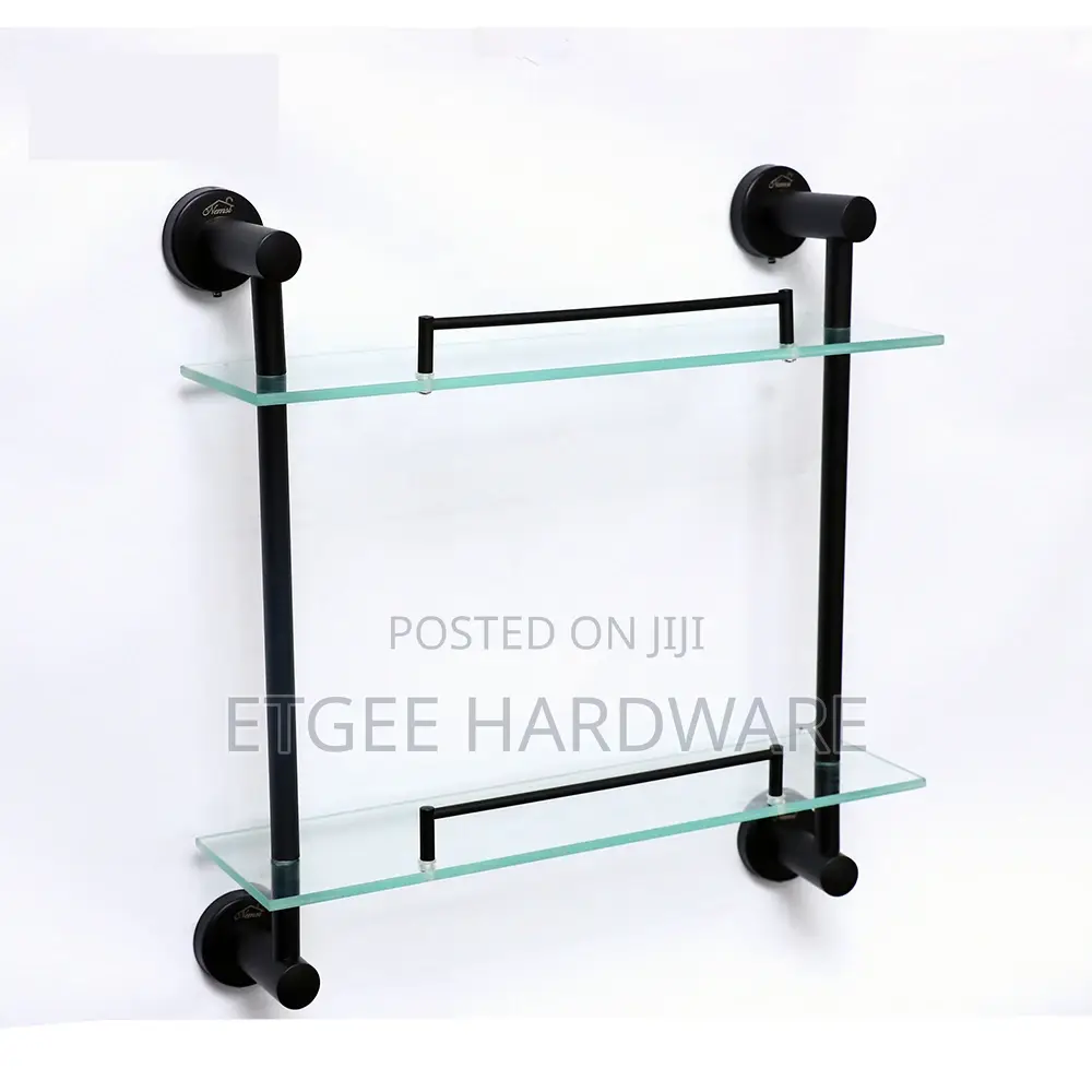 Double Shelf Glass Black