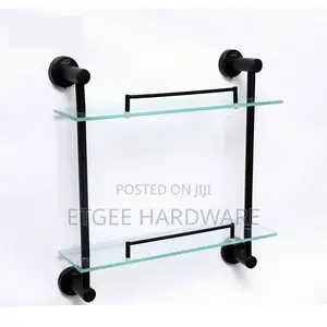 Double Shelf Glass Black