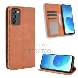 Oppo Reno 6 5G Case Leather Phone Case - Brown