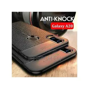 Soft Case for Galaxy A20 Cover Silicone Litchi Pattern PU Le