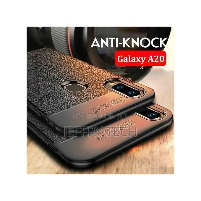 Soft Case for Galaxy A20 Cover Silicone Litchi Pattern PU Le
