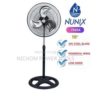 18" Nunix Standing Fan With Steel Blade