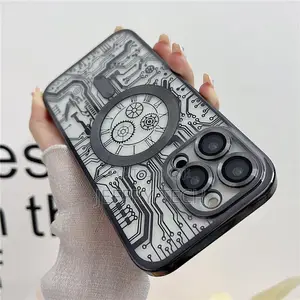 Mechanical Transparent Plated Case for iPhone 12 13 14 Pro M