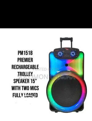 Pm 1518 Premier Rechargeable Trolley Speaker 15 Inch 2 Mics