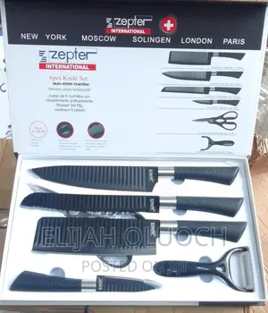 Corrugated Black Knife Set