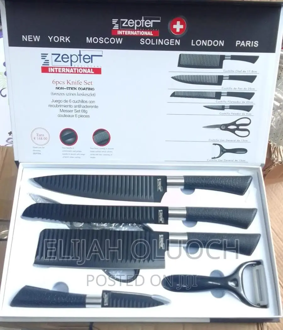 Corrugated Black Knife Set