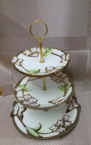 3 Layer Round Ceramic Cake Stand