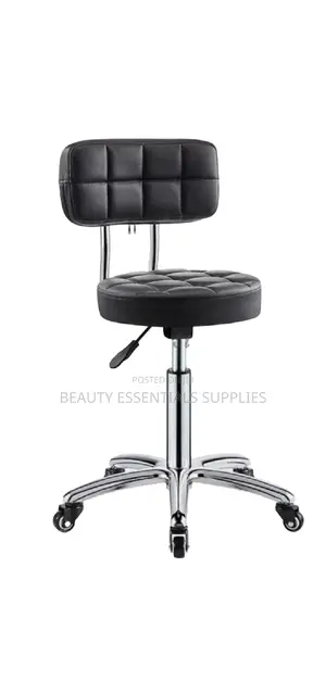 Pedicure Black Stool/ Manicure Stool With Back Rest