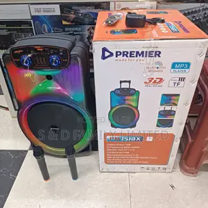 Premier 15 Inches Rechargeable Powered Speaker With 2 Mics